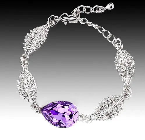 

3003 full crystal fashion bracelet with new drilling leaves water