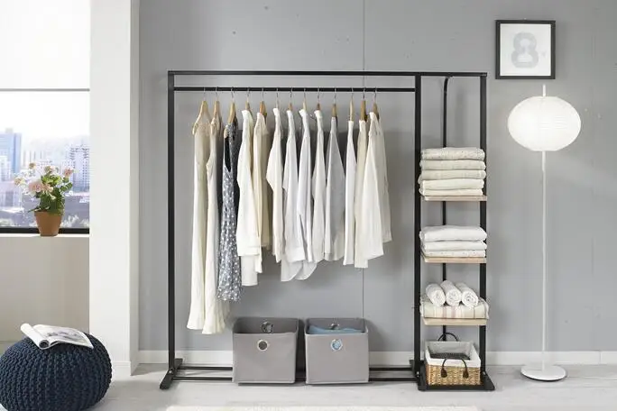 Floor hanger. Bedroom coat and hat rack. Simple hanging clothes rack..