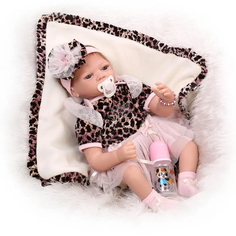 

NPK Lovely Reborn Baby Dolls Soft Silicone Realistic Looking Baby Girl Doll Magnet Pacifier 22 Inches 55cm Reborns Toddler