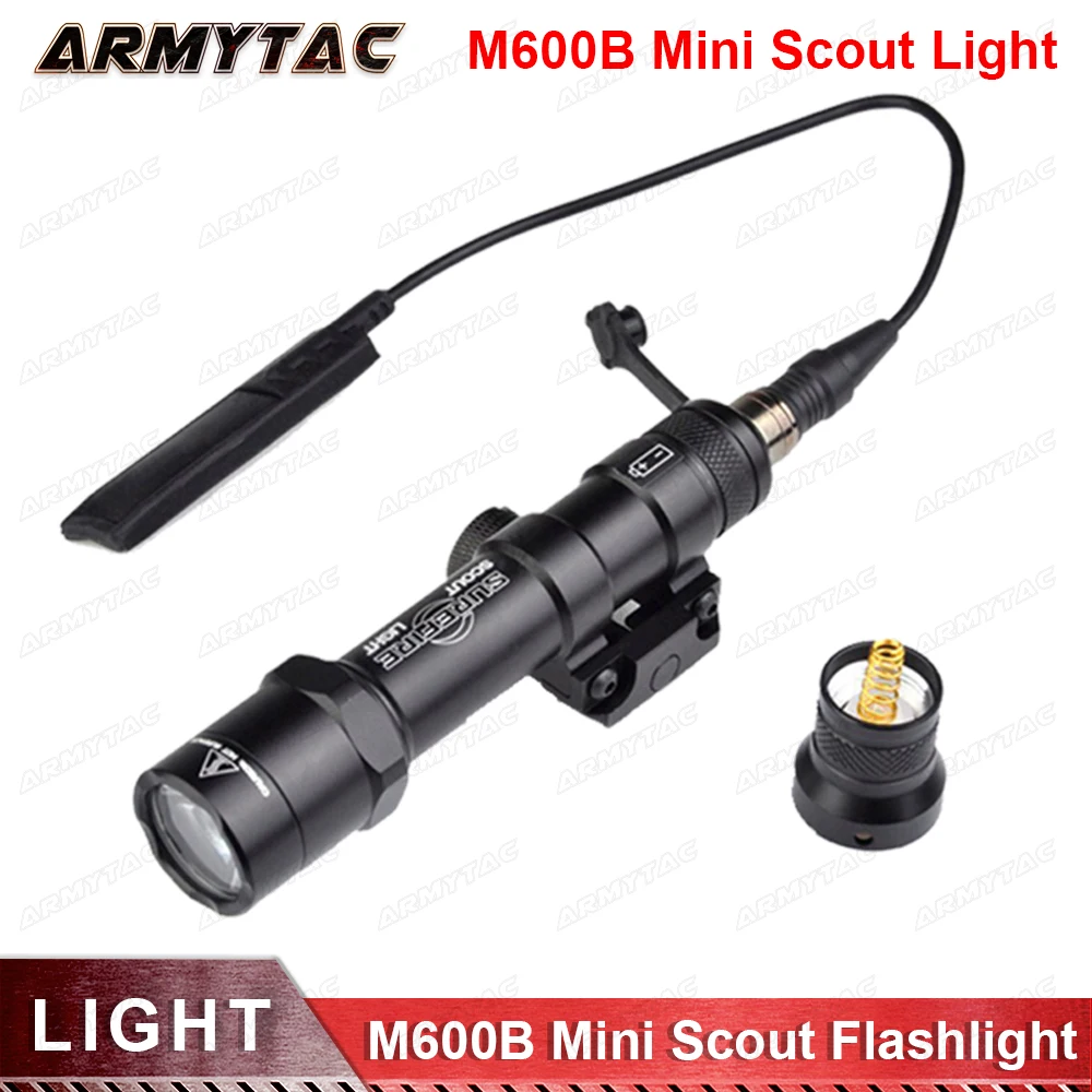 

Tactical M600B Scout Light LED Mini Flashlight 20mm Picatinny Hunting Keymod Rail Mount Weapon light for Hunting Outdoor Sports