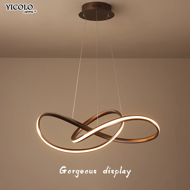 

White Black LED Pendant Lights Shop Bar Dining Kitchen Room aluminum body Dimmable with remote control Pendant Lamps AC85-260V