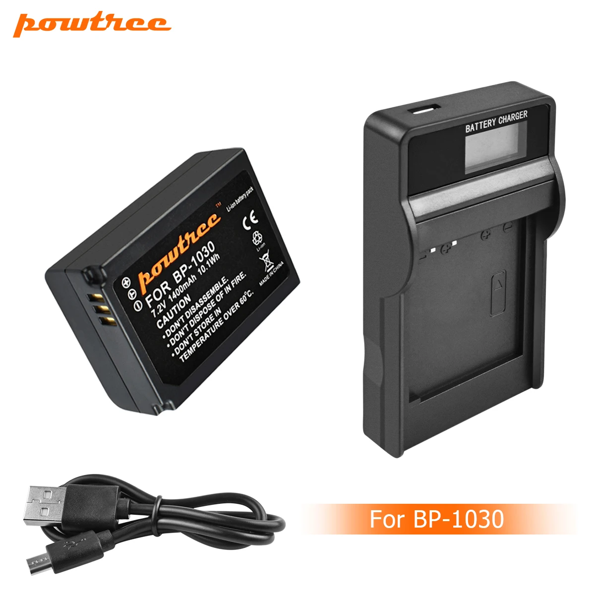 Аккумулятор для камеры Powtree 7,2 V 1400mAh BP-1030 BP1030 BP1130 BP-1130+ ЖК-зарядное устройство для samsung NX200 Аккумулятор для камеры L10 - Цвет: 1X Battery Charger