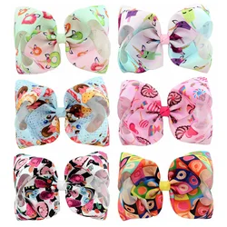 8 inch JoJo Clip Mermaid Scales Rainbow Butterfly Donut Print Bows with Clips for Kids Girl Boutique Hair Accessories 8 inch JoJo Clip Mermaid Scales Rainbow Butterfly Donut Print Bows with Clips for Kids Girl Boutique Hair Accessories