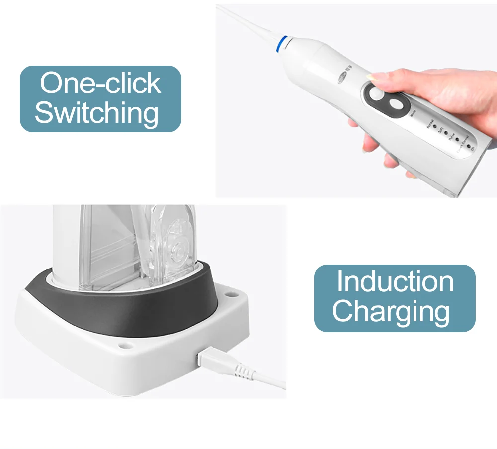 Cofoe портативный ирригатор для полости рта Перезаряжаемый USB Электрический водостойкий IPX7 большой емкости для чистки зубов и гигиенических