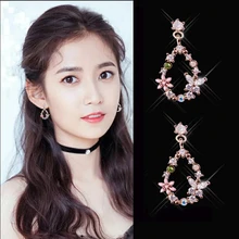 Новинка, цветные серьги в форме капли воды, блестящие циркониевые серьги для женщин, милая бабочка, цветок, нежный Букле д 'Орель, подарок