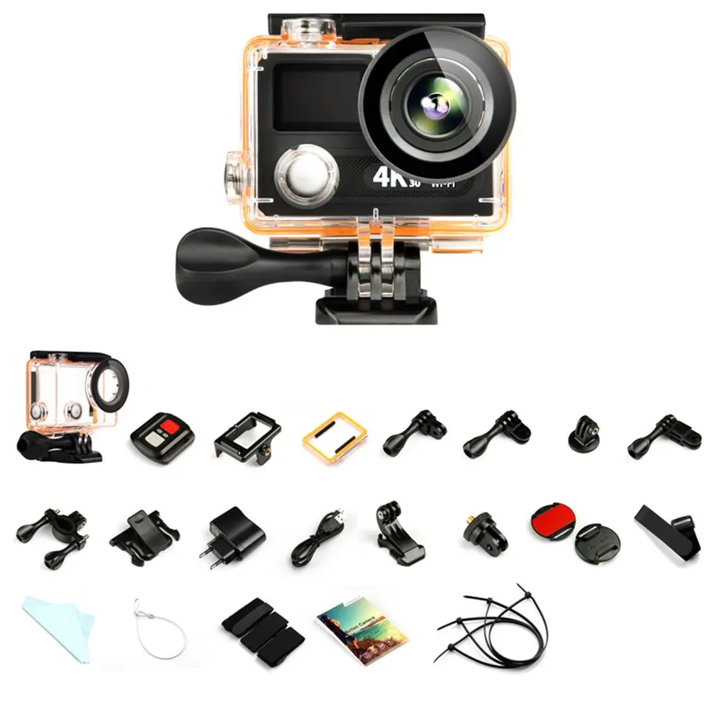 

H8RS 4K Ultrathin HD 1080P Waterproof Wireless 170 Degree Underwater Sports Camera 2" Dual Screen Outdoor Motion DV Camcorder
