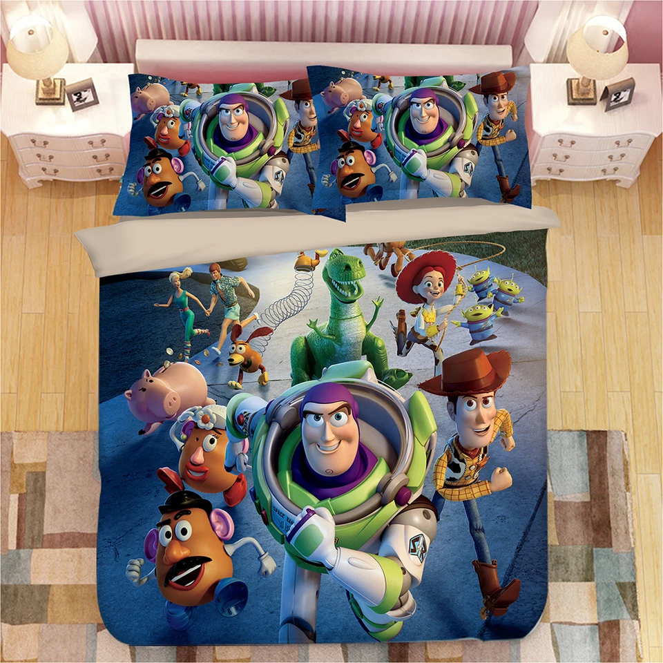 Disney Toy Story Buzz Lightyear Bedding Set Twin Size Quilt Duvet Covers For Kids Bedroom Decora Boys Bed Single Queen Coverlets