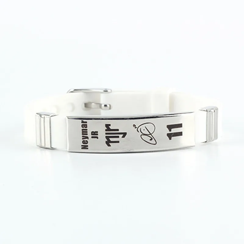 Football Star Wrist Silicone Bracelets Titanium Steel Buckle Adjustable Wristband SH286