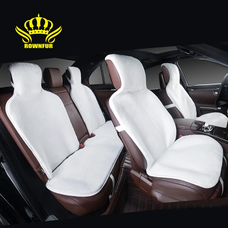 2016 faux fur car seat covers universal siz for all types of seats Full Cover Set 5 color Gray black yellow white  beige i022-5