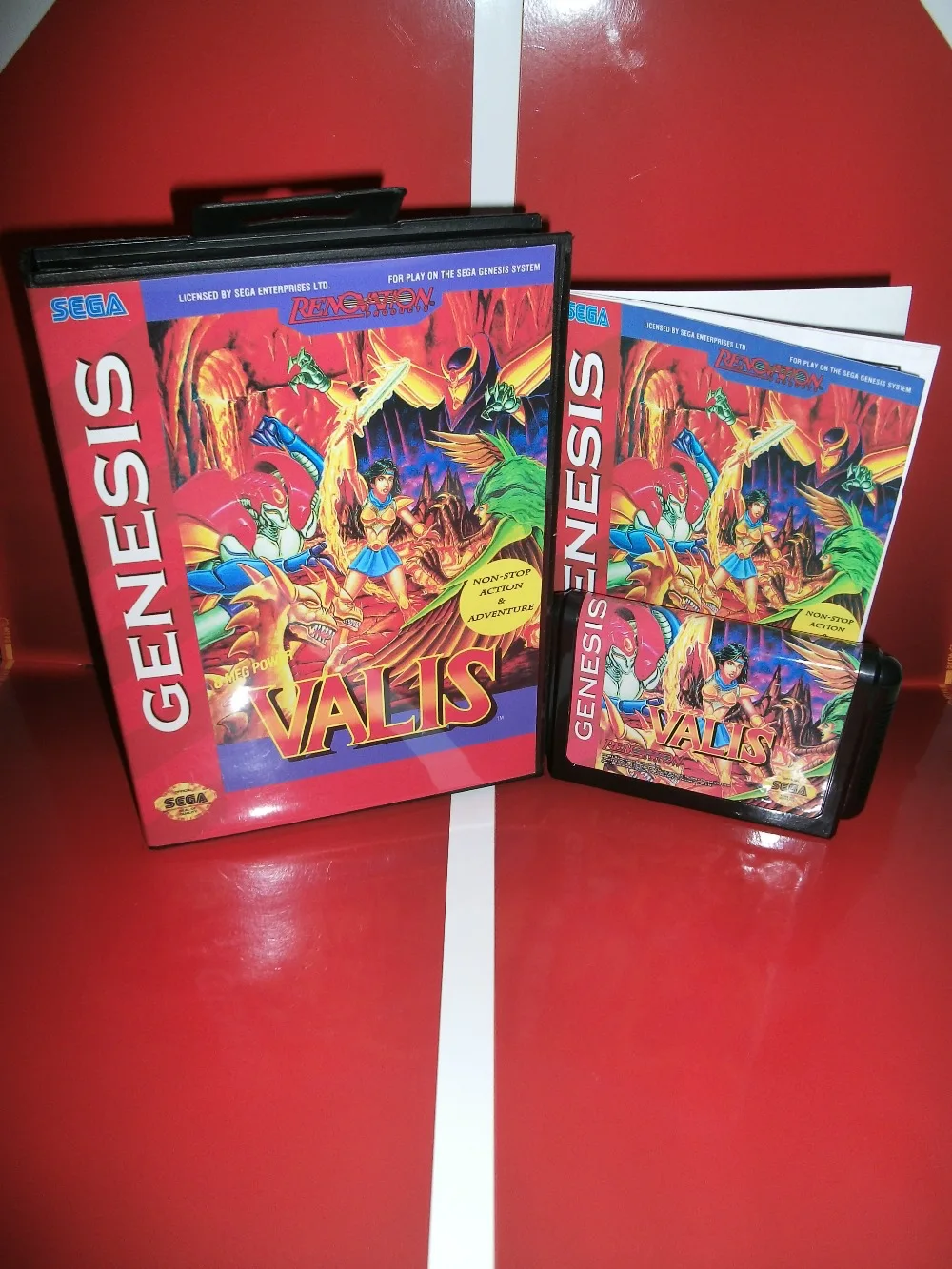 

Valis game cartridge with box and manual 16 bit MD card for Sega MegaDrive for Genesis