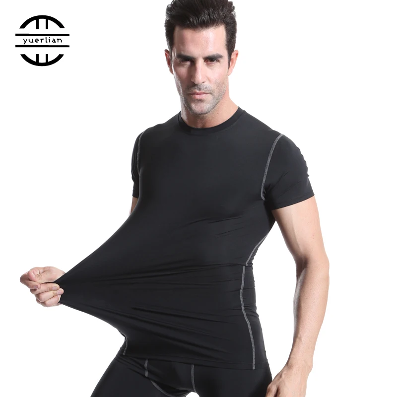 

New Quick Dry Compression Men's Short Sleeve T-Shirts Running Shirt Fitness Tight Tennis Soccer Jersey Gym Demix Sportswear