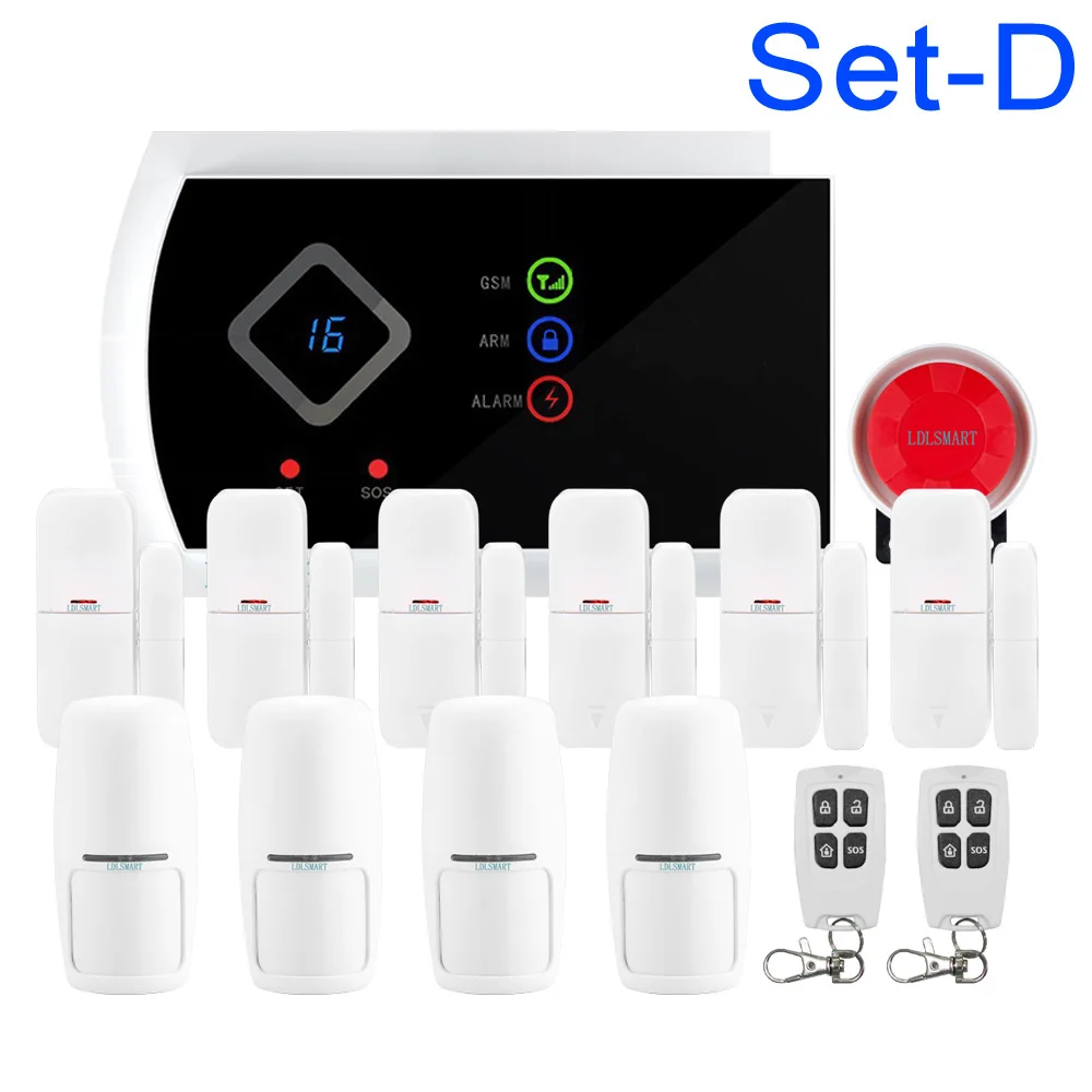 

Remote Controller Wireless PSTN GSM Alarm System Home Burglar Security Alarm System With PIR Sensor Alarm