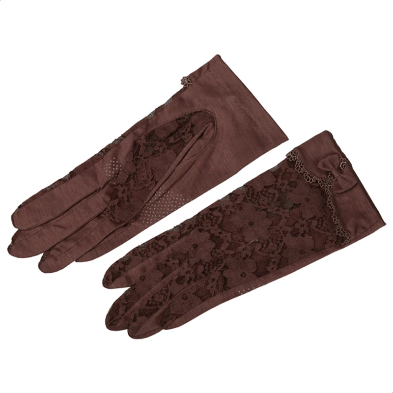 Женские солнцезащитные перчатки женский кружевной летний пять пальцев анти-УФ наручные Короткие солнцезащитные перчатки для вождения список UV016D