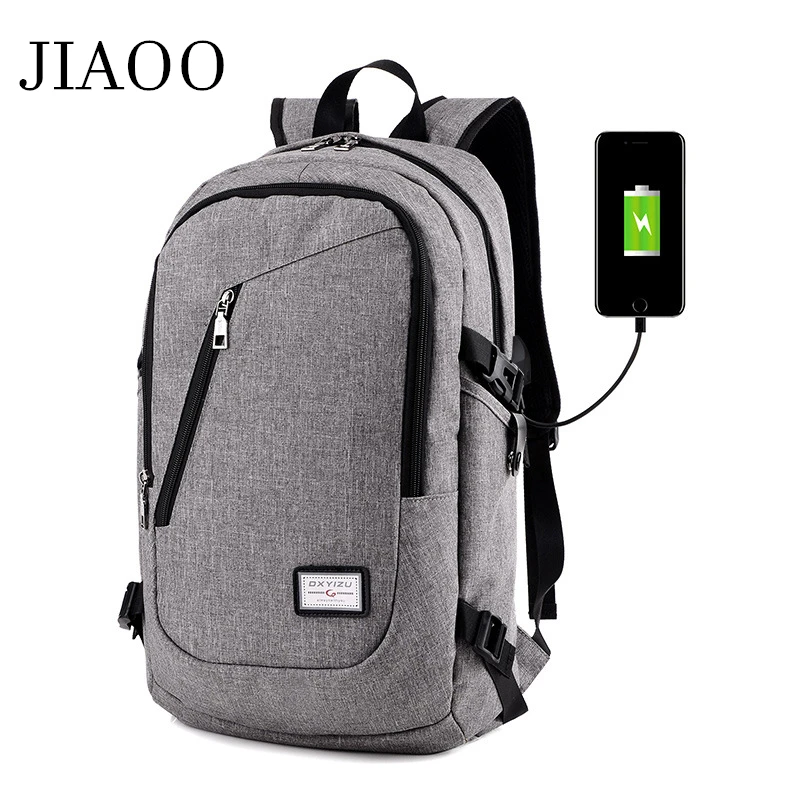 

JIAOO waterproof men's 15 inch laptop backpack men's casual backpack usb charging backpack travel bags for men mochilas hombre