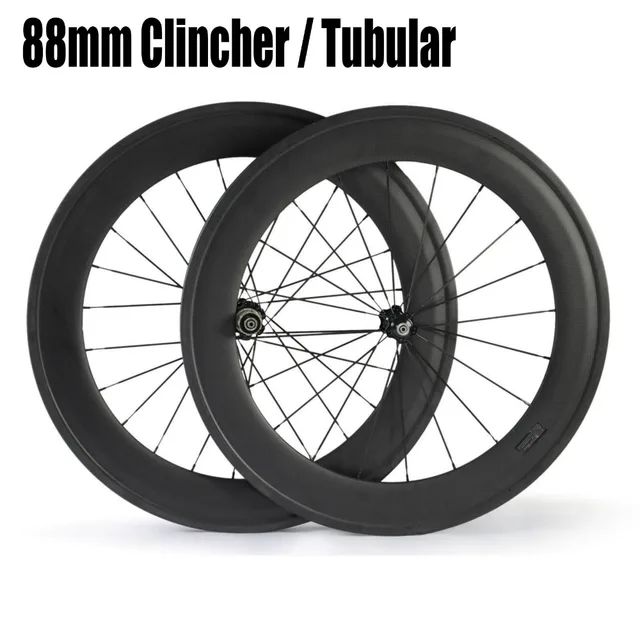 Best price at $395 Cheap Toray T700 Carbon Fiber Carbon Bike Wheels 88mm Clincher Tubular Novatec F271SB/R372SB Hub Racing Road Bike Carbon Wheelset