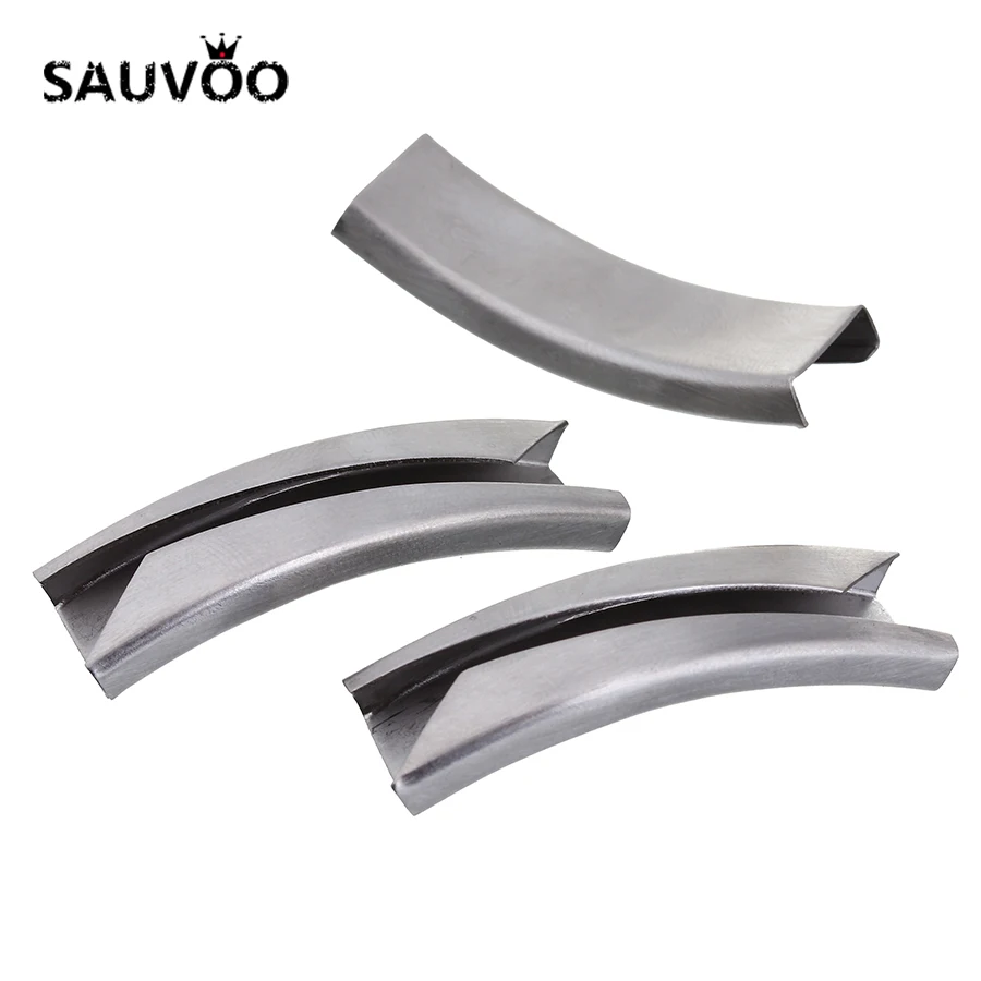SAUVOO 5 шт. Серебристые матовые изогнутые блестящие бусины из нержавеющей стали
