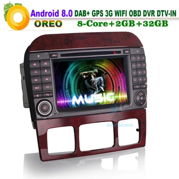 

8-Core Android 8.0 DAB+WiFi 3G Car Stereo Bluetooth CD RAM GPS DVR DTV-IN RDS Car Radio for Mercedes-Benz S-Class CL-Class W215