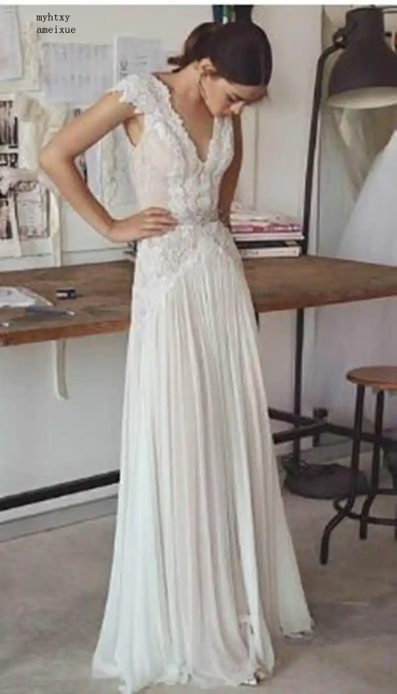 low back boho wedding dress