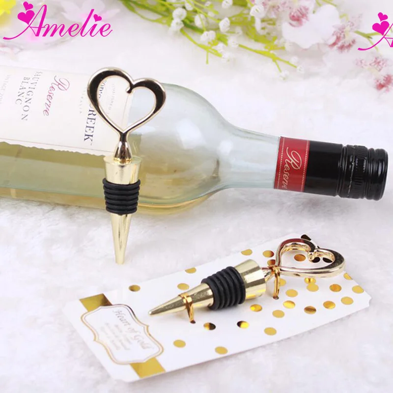 50pcs/lot Wedding Return Gifts Guest Souvenirs Heart Of Gold Bottle