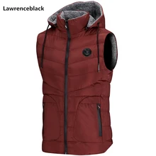 С бесплатным подарком мужской жилет Зимние Повседневные Пальто с капюшоном мужские жилеты с хлопковой подкладкой утепленный жилет для мужчин жилет размера плюс 4XL 6576