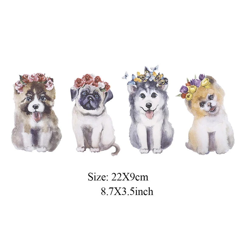 

Cute Dog Owl Series Exquisite Flat Heat Transfer Sticker DIY Iron-On Heat Transfer Patches Sticker