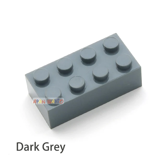 40pcs DIY Building Blocks Thick Figures Bricks 2x4 Dots Educational Creative Size Compatible With 3001 Plastic Toys for Children Dark Grey 40pcs