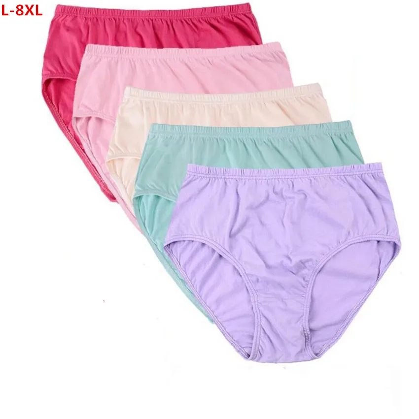 3PCS Big Size L 8XL Women Cotton Panties Brief 2018 High Quality Women ...