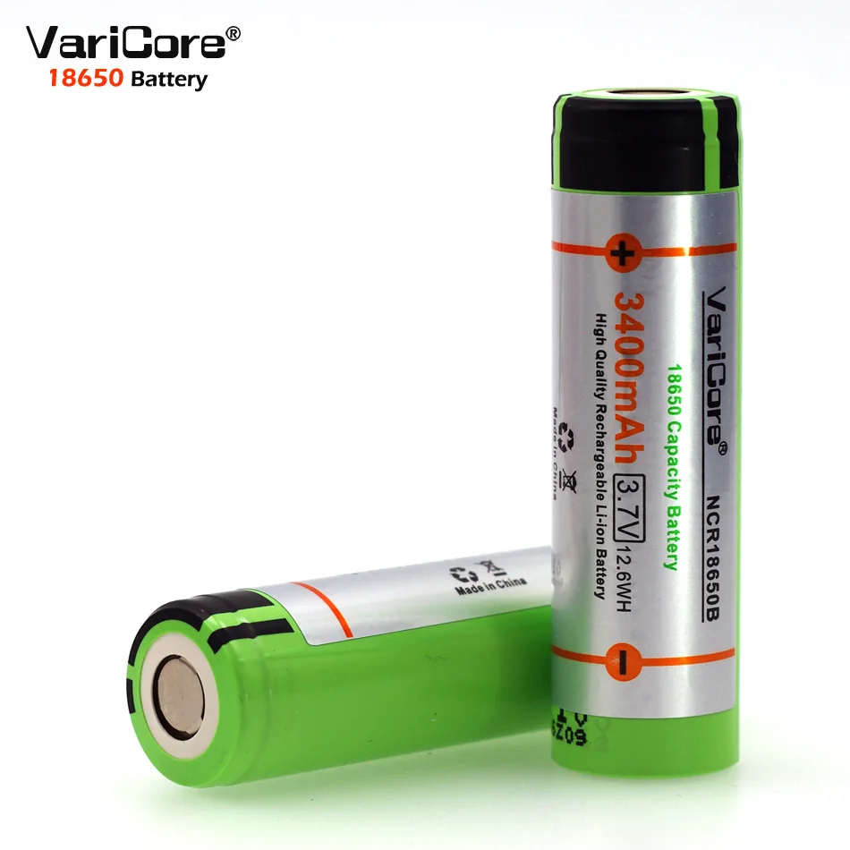 2 шт. 100% Новый оригинальный VariCore 18650 3 7 V 3400 mAh Lthium аккумуляторная батарея NCR18650B