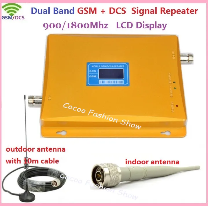 

1 set LCD display GSM 900mhz DCS 1800mhz Mobile Signal Repeater Dual Band Signal Booster GSM DCS Cell Phone repeater Amplifier