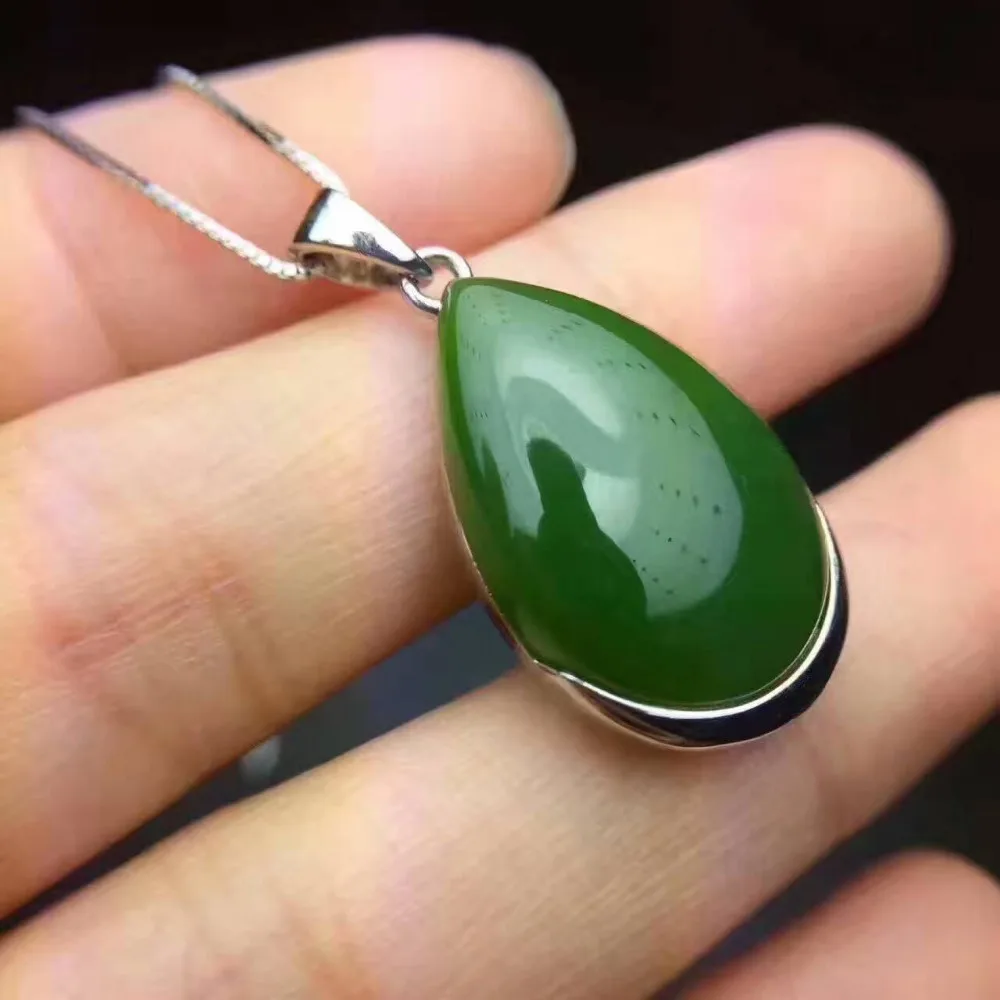 Naturel vert jasper pendentif naturel pierre gemme pendentif 925 en argent sterling mode élégant gr