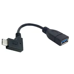 90 градусов прямоугольного USB-C USB 3.1 Тип c мужчина к Женский OTG кабель для Macbook Планшеты