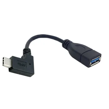 

90 Degree Right Angled USB-C USB 3.1 Type C Male to A Female OTG Data Cable for Macbook Tablet