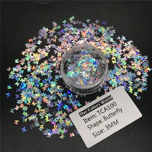 TCT-209 в форме бабочки голографический лазер 3 мм блеск для ногтей художественное украшение косметические средства для ногтей гель для лица блеск ручной работы хна DIY