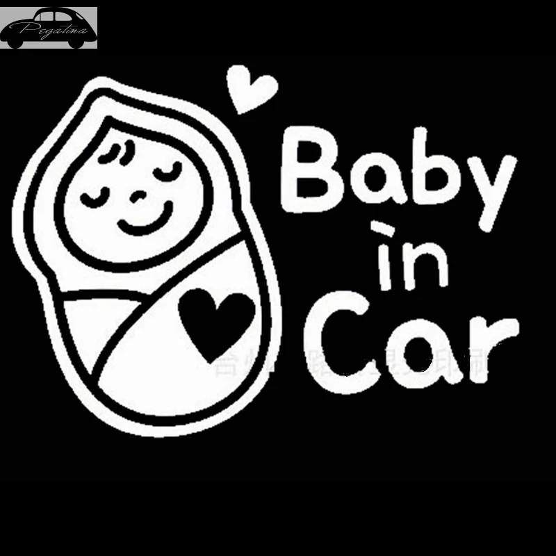Pegatina Baby In Car Waving Baby on Board Safety Sign Cute Car Decal Vinyl Sticker