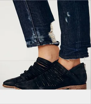 

2018 new age season leisurely single shoes low restoring ancient ways with party with 40-43 single women's shoes shoes