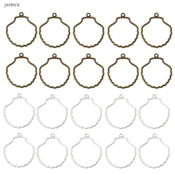 

10Pcs DIY Shell Resin Frame Pendant Open Back Bezel For UV Resin Jewelry Making