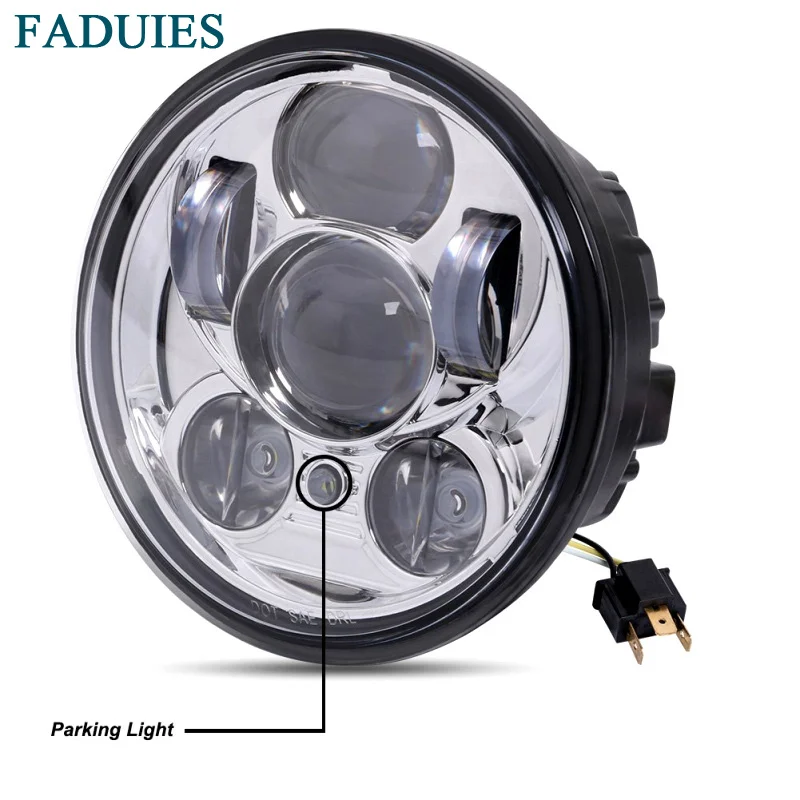 1 FADUIES 5.75 inch LED Headlamp 5 34 inch Daymaker LED For Harley Iron 883 Dyna Street Bob FXDB Sportsters Headlight Kit (2)