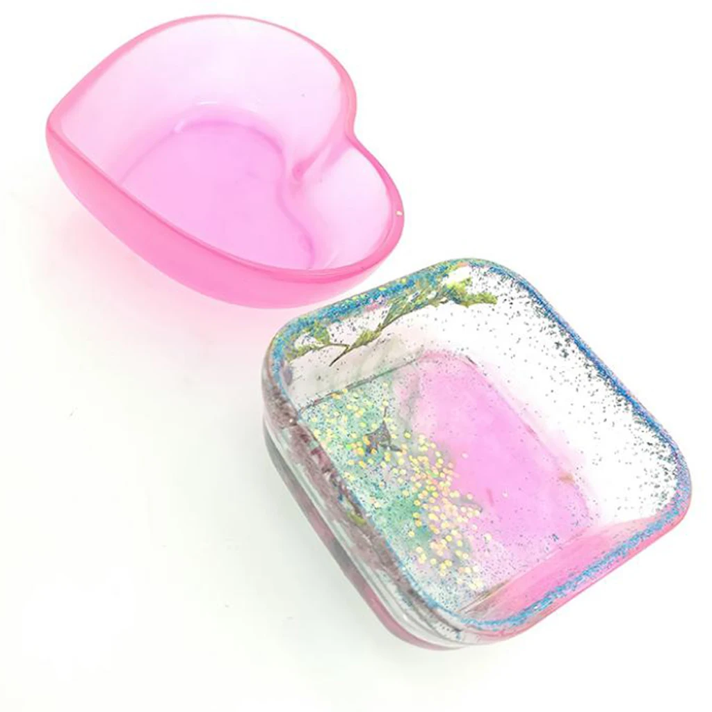 2pcs Clear Silicone Mold Resin Jewelry Making Mould Box Crafts DIY Tool for Resin Casting Art Chocolate Candle Holder Making