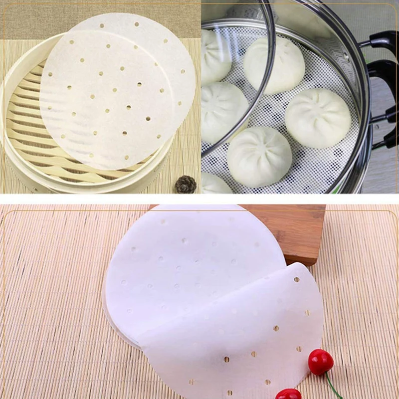 Air Fryer Liner,200 Pcs Perforated Parchment Paper/Bamboo Steamer Paper/Parchment Paper Circles For Air Fryer,Steaming Basket