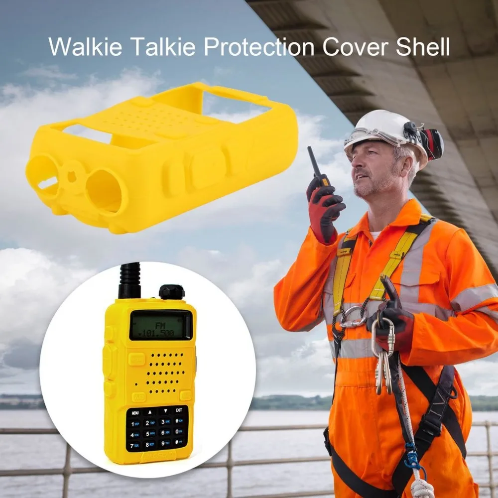Чехол силиконовый каучук Walkie Talkie Защитная крышка основа для BAOFENG UV-5R двухстороннее радио F8+ UV 5R UV-5RE DM-5R