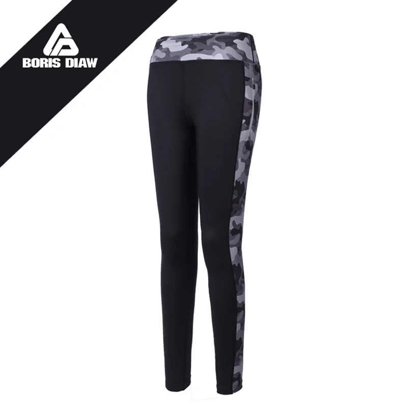 BORIS DIAW Women Camouflage Yoga Pants Quick drying Fitness Workout