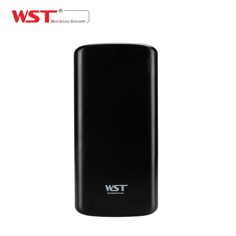 WST внешний аккумулятор 20000 мАч двойной USB большой емкости внешний аккумулятор для iPhone Android портативный аккумулятор - Цвет: black