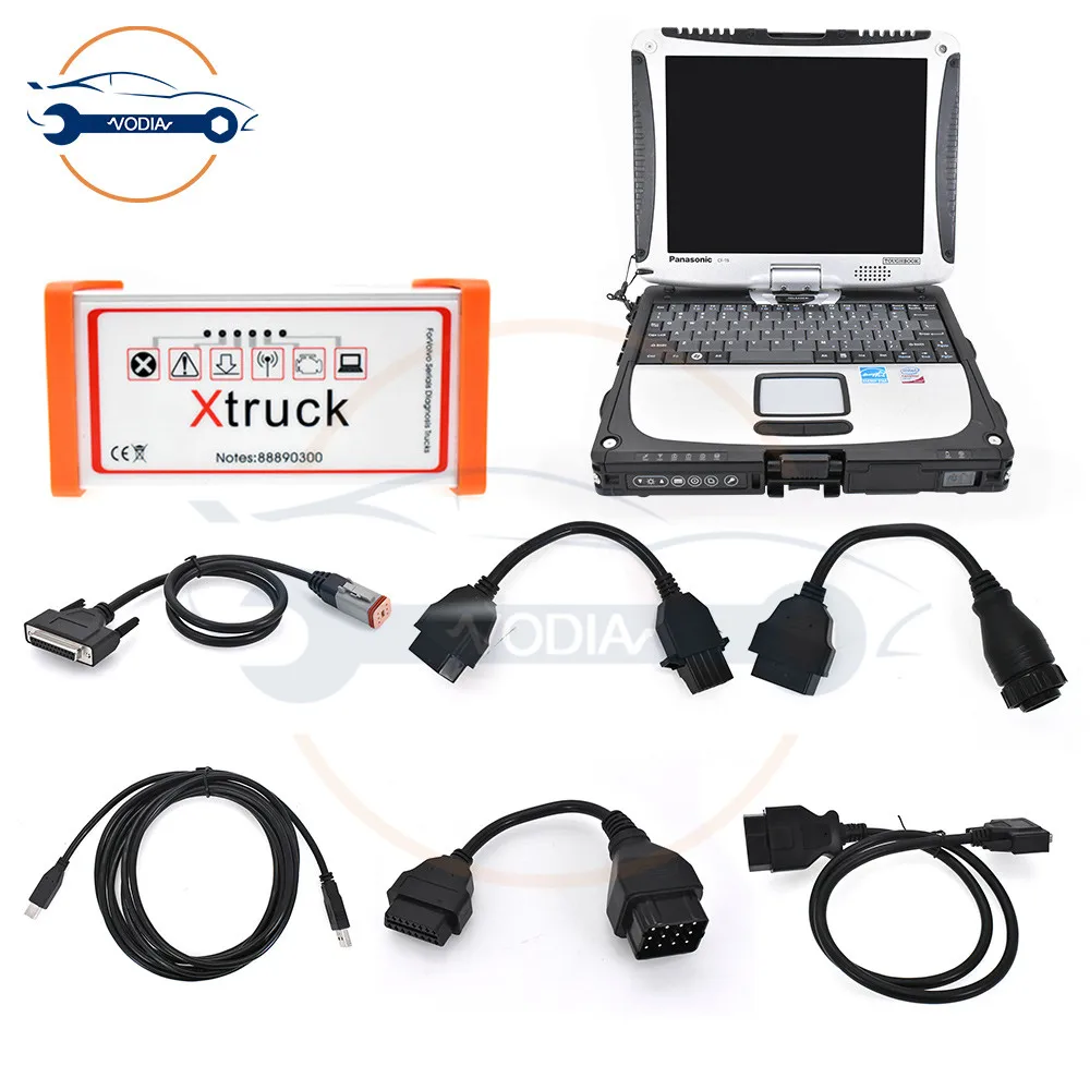 

CF19 laptop + Xtruck Y1 for heavy duty truck excavator loader diagnostics such as VOLVO / RENAULT / UD / MACK EURO 6