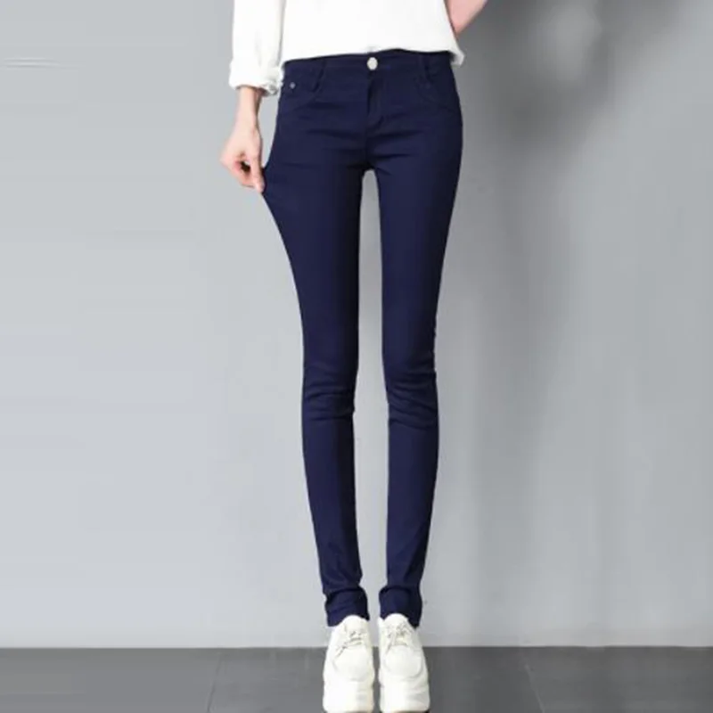 

2019 Spring Women's Basic Pants Pencil Casual Trousers Elastic Pants For Women Slim Ladies Jean Trousers Female Many Color WJM07