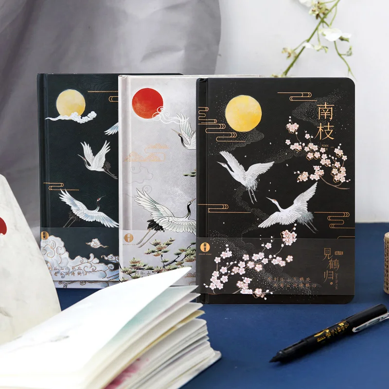 

YMLP Crane Notebook Color Page Hardcover Notebook Diary Notepad 1PCS