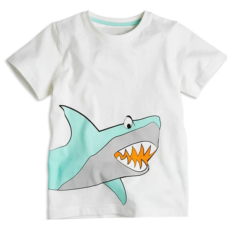 

Hot Sale 18 Months-6T Baby Boys Girls T-Shirt Summer Children's Tops Clothing Lovely Cartoon Shark Creative Kids T-Shirt