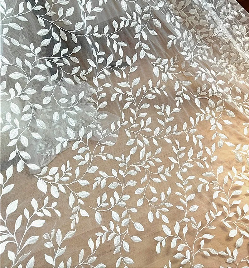 Skup Wysokiej jakości tkanina hafciarska suknia ślubna sukienka dziecięca spódnica tkaniny DIY Handmade liść akcesoria RS823