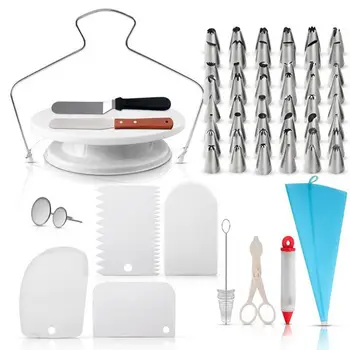 

73pcs/set Cake Turntable Cake Decorating Tools Set Rotating Cake Stand Revolving Baking Tools Kitchen Display Stand DIY Cake