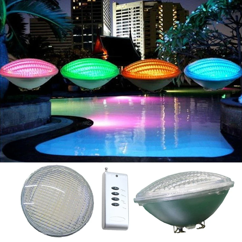 LED par56 piscina luz 54 W 12 V 24 V RGB IP68 18led Piscina luz Iluminación de exterior subacuática estanque Luz piscina CE RoHs