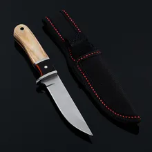 BLF Fixed steel imitate Damascus Knife 58 HRC Handmade Forged Outdoor Survival Hunting Knife Tactical pocket knife Wood tools psrk very sharp mini handmade forged damascus steel high quality steel hunting knife edc tools with excellent leather sheat